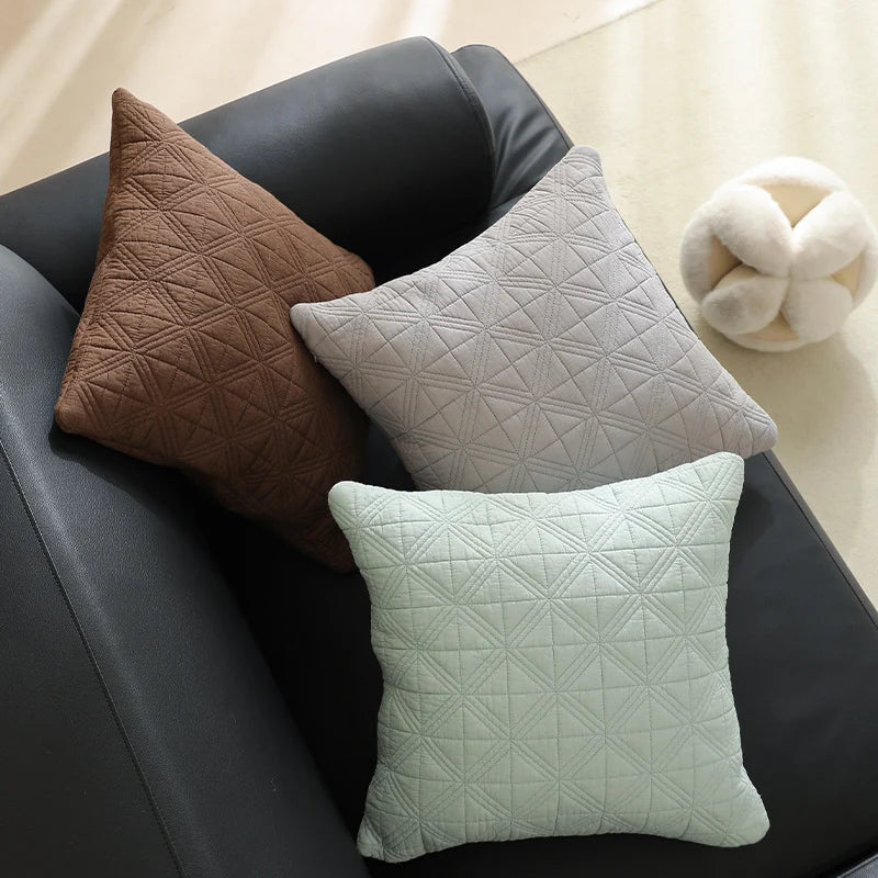 Cushion Cover Cross-Quilted Cotton Blend 45x45