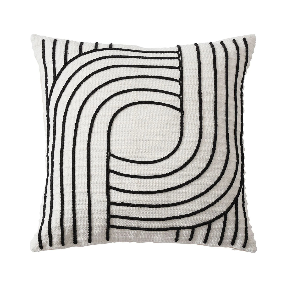 Cushion Cover Embroidered Cotton Blend Concealed Zipper
