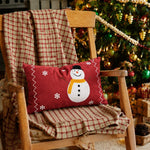 Cushion Cover Embroidered Winter Scene Cotton Blend Beads & Sequins