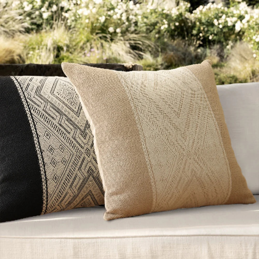Cushion Cover Ethnic Jacquard Cotton Blend 18x18 Inch