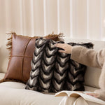 Cushion Cover Faux Fur Chevron Easy-Care