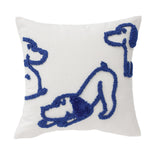 Cushion Cover Fine Cotton Hand-Tufted Dog Motif & Tassels