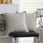 Cushion Cover Floral Jacquard Cotton-Poly Blend Hidden Zipper