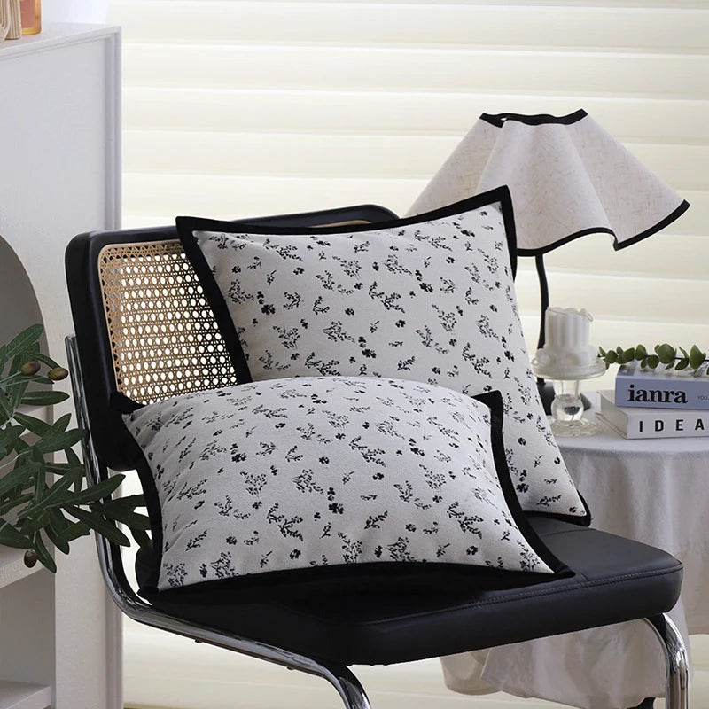 Cushion Cover Floral Jacquard Cotton-Poly Blend Hidden Zipper