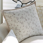 Cushion Cover Floral Jacquard Velvet Trim Machine Washable