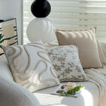 Cushion Cover Floral Jacquard Velvet Trim Machine Washable