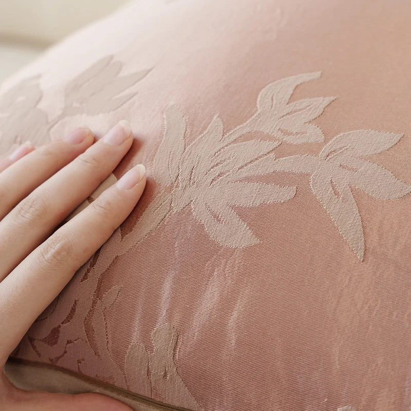 Cushion Cover Floral Jacquard With Corner Tassels
