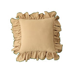 Cushion Cover Gathered Ruffle Cotton-Linen 18x18 Machine Washable