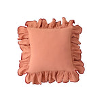 Cushion Cover Gathered Ruffle Cotton-Linen 18x18 Machine Washable