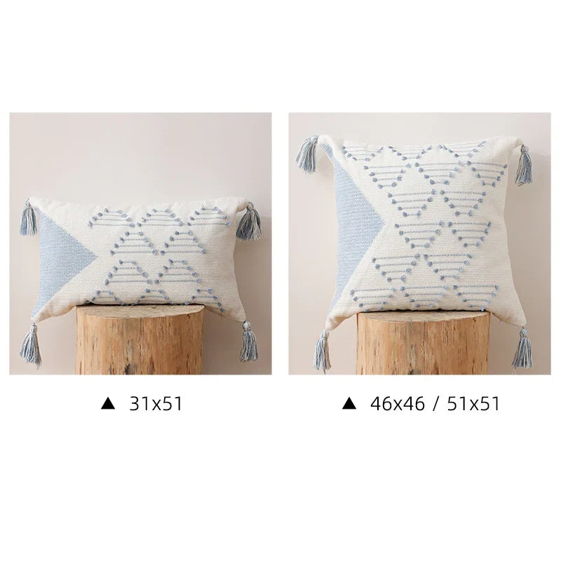 Cushion Cover Geometric Tufted Cotton Blend Machine Washable