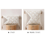 Cushion Cover Geometric Tufted Tassel Corners