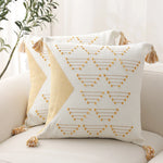 Cushion Cover Geometric Tufted Tassel Corners