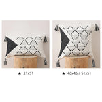 Cushion Cover Geometric Tufted Tassel Corners