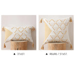 Cushion Cover Geometric Tufted Tassel Corners