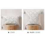 Cushion Cover Geometric Tufted Tassel Corners