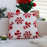Cushion Cover Hand-Tufted 3D Motif Cotton-Linen Blend