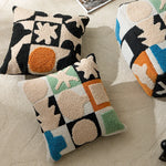 Cushion Cover Hand-Tufted Abstract Cotton Blend Hidden Zipper