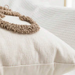 Cushion Cover Hand-Tufted Bouclé Cotton-Linen Blend