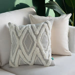 Cushion Cover Hand-Tufted Diamond Bouclé Cotton Blend 18x18 Inch