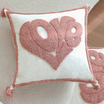 Cushion Cover Hand-Tufted Heart Velvet-Touch