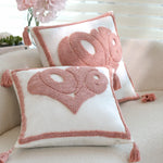Cushion Cover Hand-Tufted Heart Velvet-Touch
