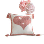 Cushion Cover Hand-Tufted Heart Velvet-Touch
