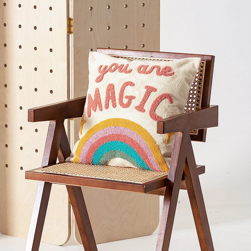 Cushion Cover Hand-Tufted Wave Cotton-Linen Concealed Zipper