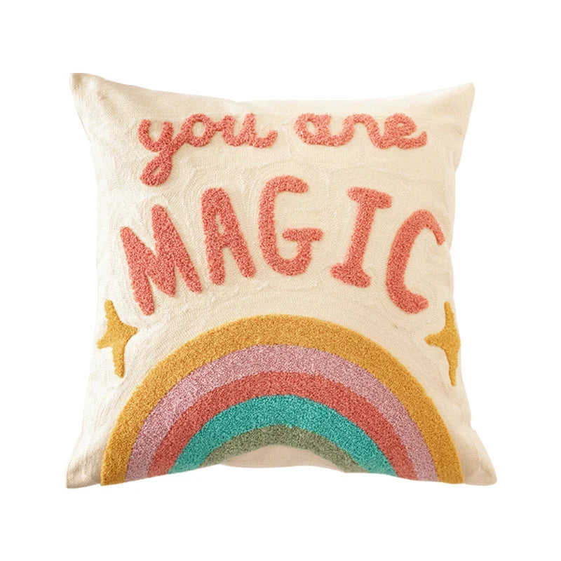 Cushion Cover Hand-Tufted Wave Cotton-Linen Concealed Zipper