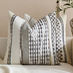 Cushion Cover Handloom Woven & Tufted Cotton-Blend Hidden Zipper