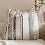 Cushion Cover Handloom Woven & Tufted Cotton-Blend Hidden Zipper