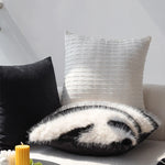Cushion Cover High-Pile Faux Fur Zebra Stripe