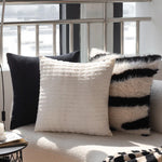 Cushion Cover High-Pile Faux Fur Zebra Stripe