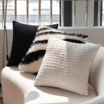 Cushion Cover High-Pile Faux Fur Zebra Stripe