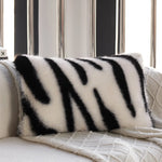 Cushion Cover High-Pile Faux Fur Zebra Stripe