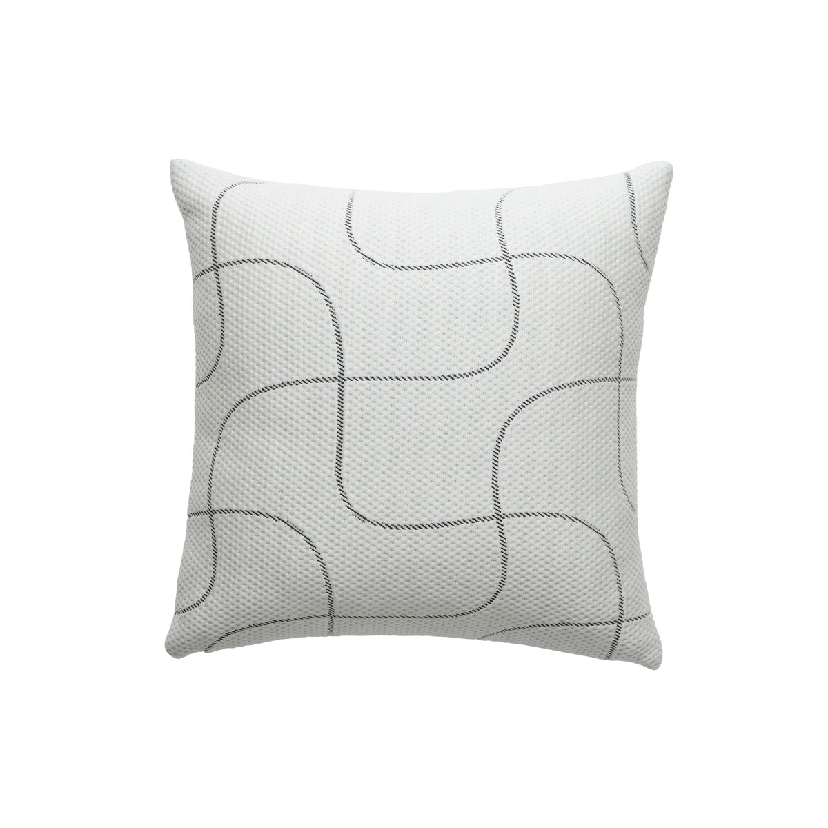 Cushion Cover Jacquard Semicircle Reversible Black & White 18x18