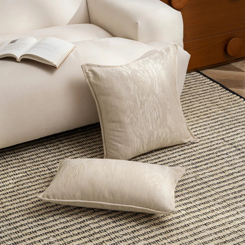 Cushion Cover Jacquard Weave Piped Seam Removable Zip