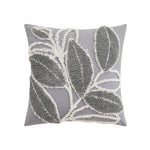 Cushion Cover Leaf Tufting & Tassels Chenille Hidden Zipper