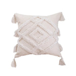 Cushion Cover Leaf Tufting & Tassels Chenille Hidden Zipper