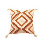 Cushion Cover Leaf Tufting & Tassels Chenille Hidden Zipper