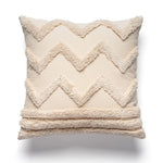 Cushion Cover Leaf Tufting & Tassels Chenille Hidden Zipper