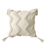 Cushion Cover Leaf Tufting & Tassels Chenille Hidden Zipper