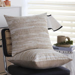 Cushion Cover Linen-Cotton Blend Abstract Brushstroke Concealed Zipper
