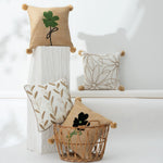 Cushion Cover Linen-Cotton Blend Hand-Stitched Jute 18x18 Inch