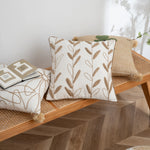Cushion Cover Linen-Cotton Blend Hand-Stitched Jute 18x18 Inch