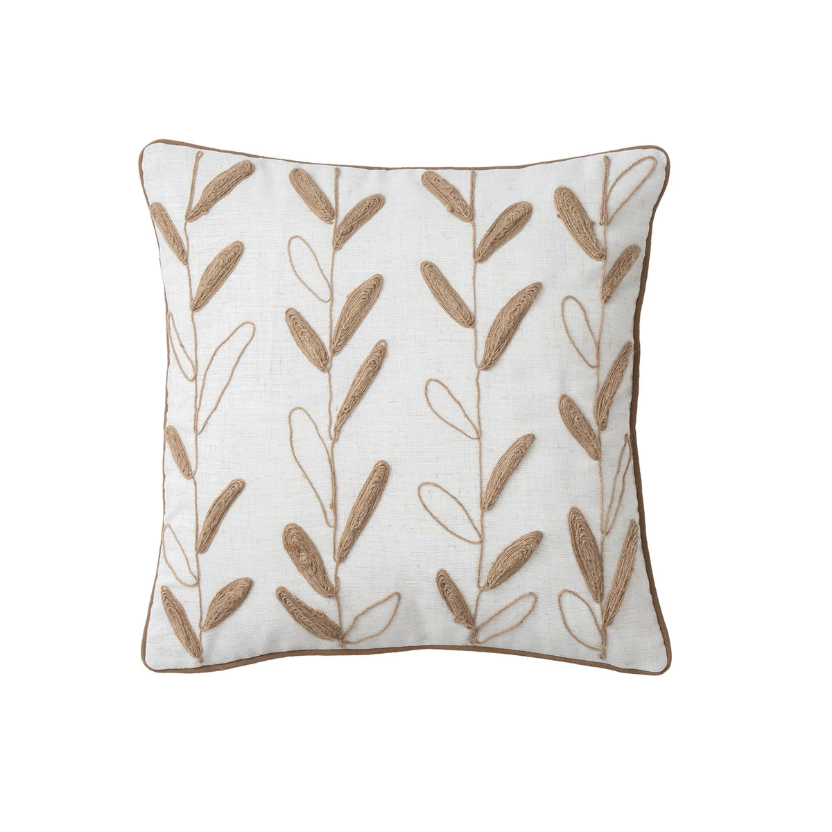 Cushion Cover Linen-Cotton Blend Hand-Stitched Jute 18x18 Inch