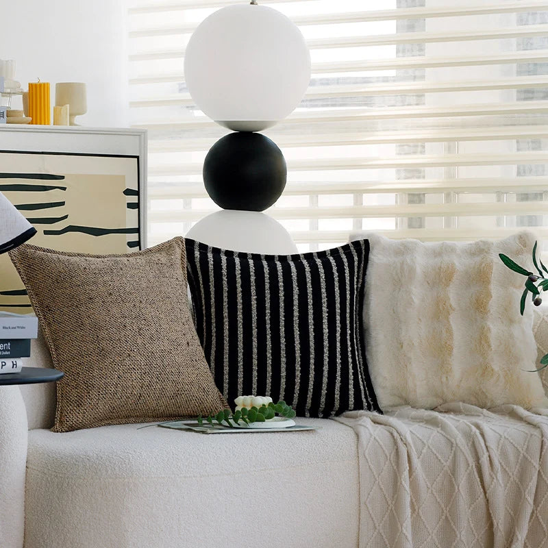 Cushion Cover Linen Look Breathable Invisible Zipper 18x18 Inch