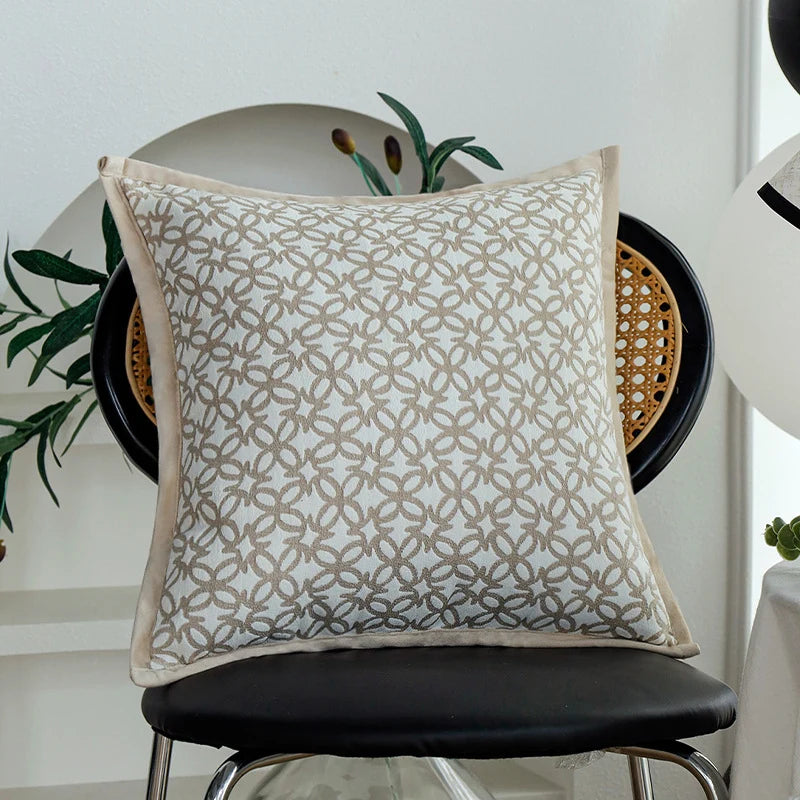 Cushion Cover Linen Look Breathable Invisible Zipper 18x18 Inch