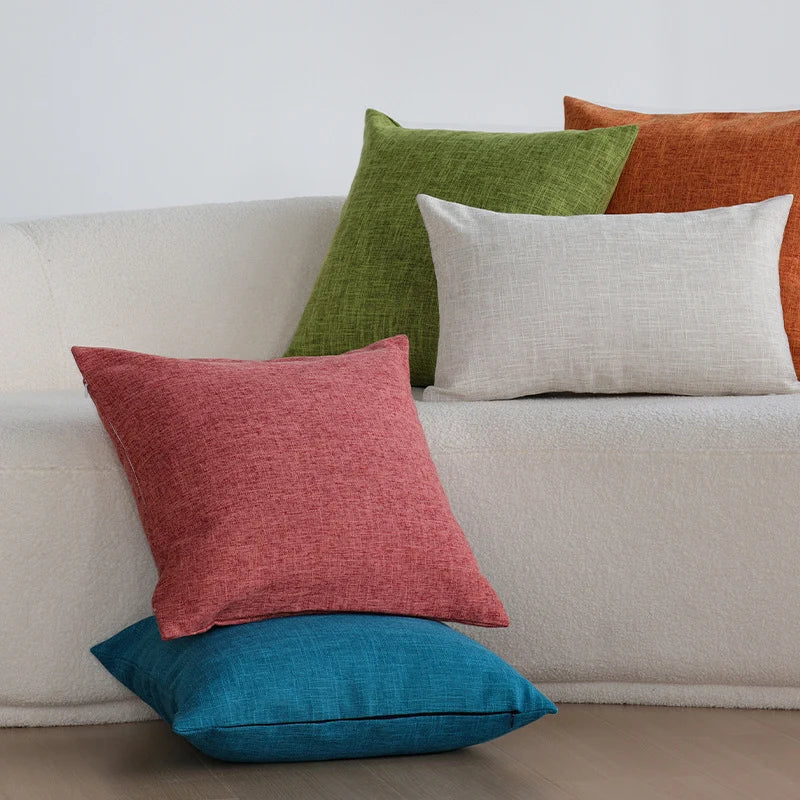 Cushion Cover Linen-Look Crosshatch Concealed Zipper