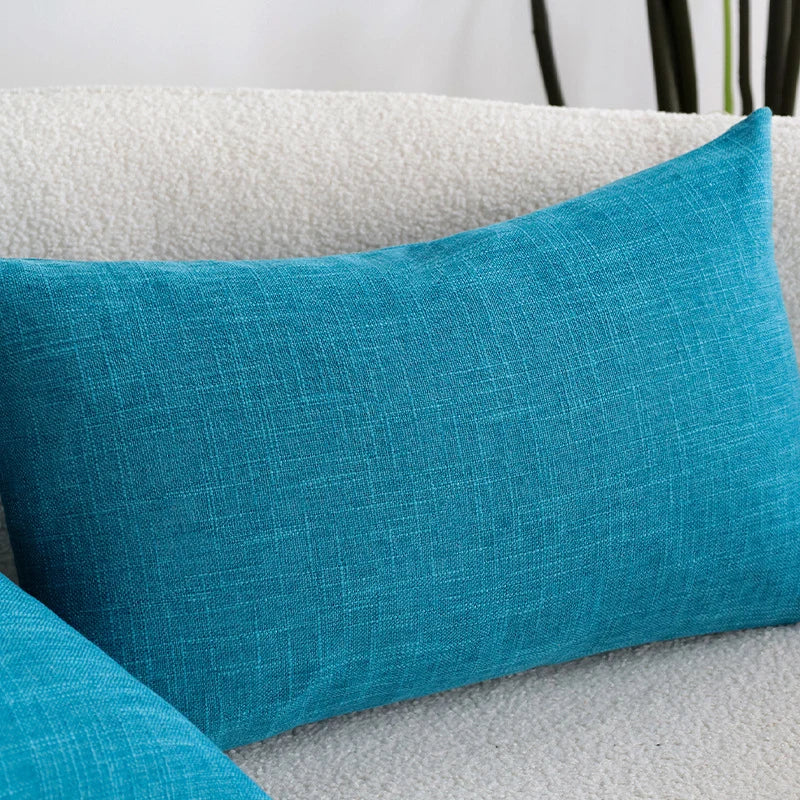 Cushion Cover Linen-Look Crosshatch Concealed Zipper