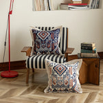 Cushion Cover Linen-Look Ethnic Geometric Hidden Zipper